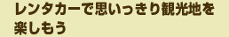 レンタカーで思いっきり観光地を楽しもう