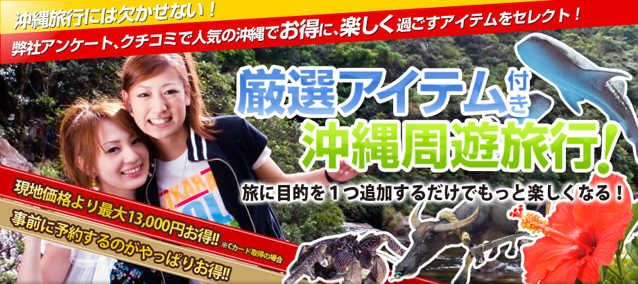 厳選アイテム付き 沖縄周遊旅行!