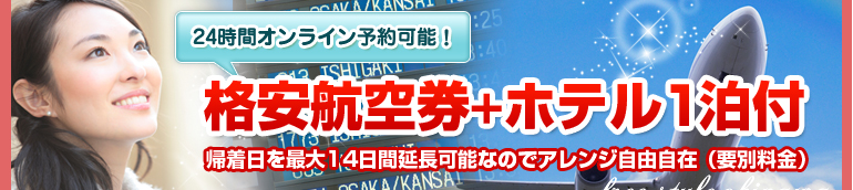 格安航空券+ホテル1泊